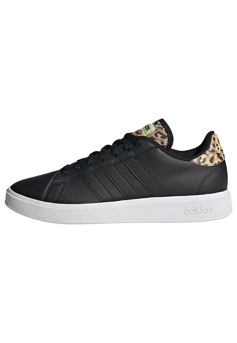 adidas Women's Grand Court Base 2.0 Shoes, Core Black/Core Black/Pulse Lime, 5 UK
