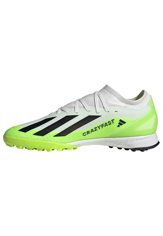 adidas Unisex X Crazyfast.3 Turf Boots, Cloud White/Core Black/Lucid Lemon, 11 UK