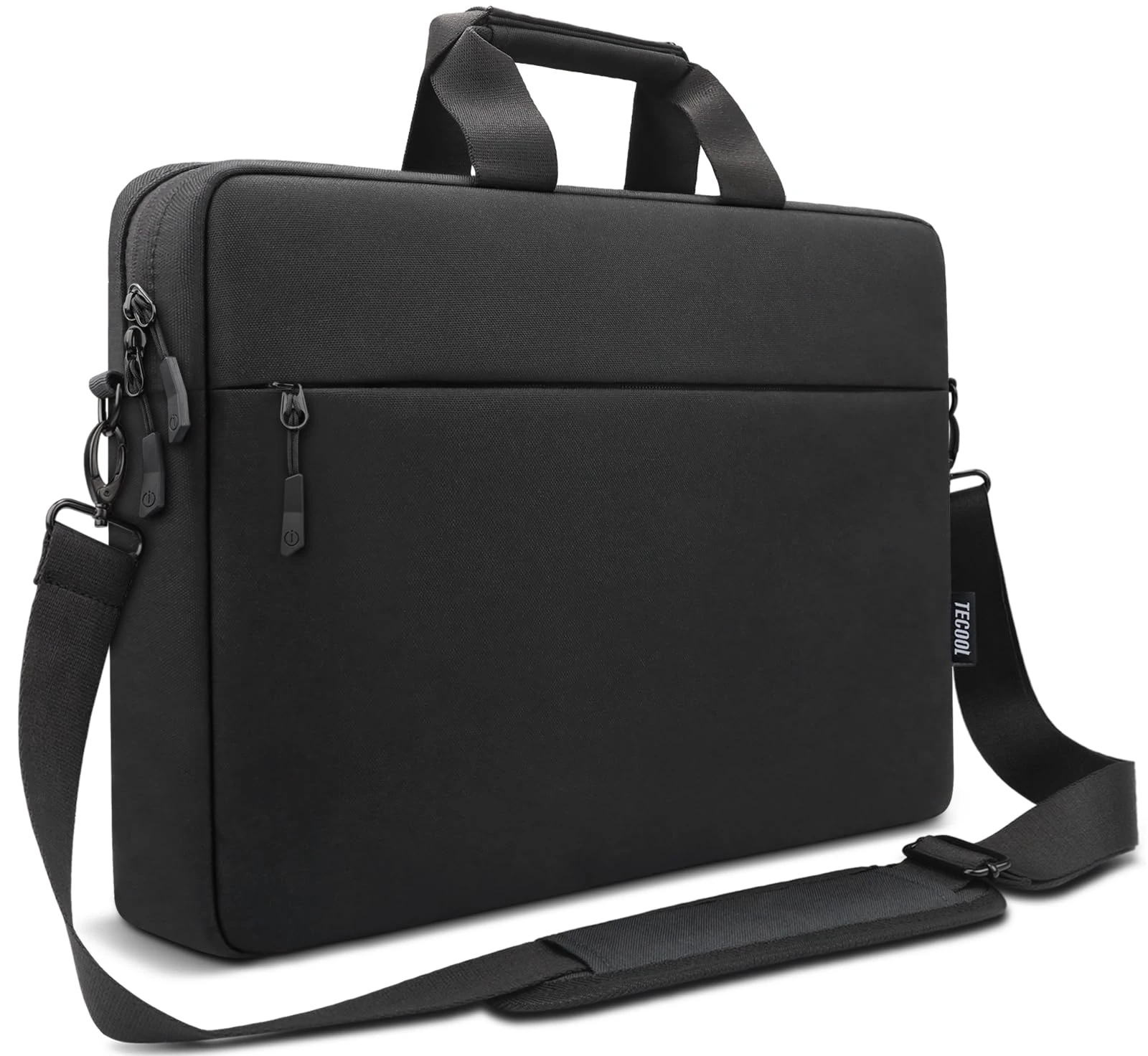 TECOOL Laptop Bag 15 15.6 16 Inch, Waterproof Messenger Bag Computer Case Sleeve Briefcase with Shoulder Strap for 15.6 16 Inch Acer ASUS Lenovo HP Dell Laptop, MacBook Pro 16 M4 M3 M2 M1, Black