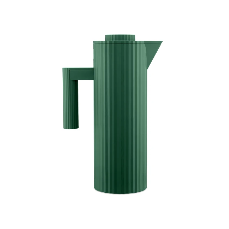 Alessi Plissé MDL12 GR - Design Thermo Insulated Jug in Thermoplastic Resin with Double Wall Thermal Glass Inside, 100 cl, Green