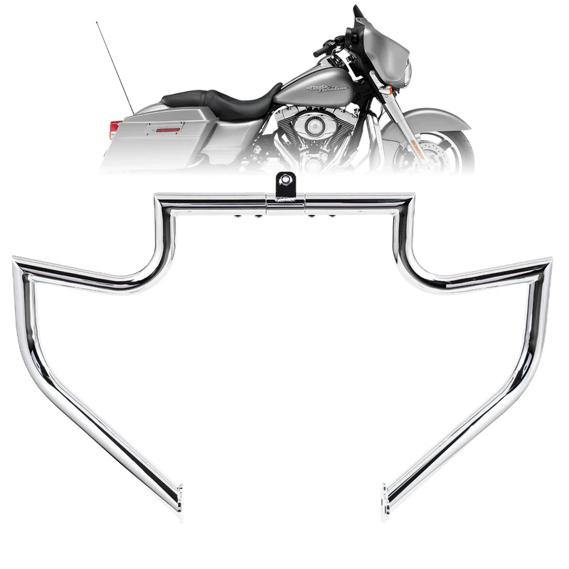 Kinglemc Crash Bar Engine Guard Highway Freeway Bar for Harley Davidson Touring Road King Street Glide Electra Glide CVO, Trike Models 09-23 (Silver)