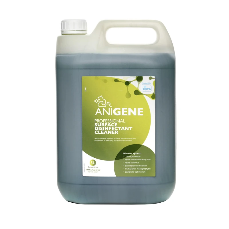 ANIGENE Surface Disinfectant Cleaner (5 Litre – Dill Scent) - Disinfectant Solution For Use Around Animals & Pets, Kills Bacteria, Viruses, Fungi & Yeast – Non-Corrosive In Use - Made In The UK