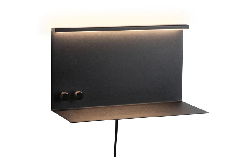 Paulmann 96773 LED Wall luminaire Jarina USB C 4.5 / 1x1.6W 540lm / 200lm dimmable 350x170mm Black matt Metal 3000K