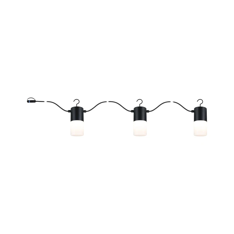 Paulmann 94761 Plug & Shine LED Fairy Lights Tubs IP44 3x2W 3x160lm dimmable Anthracite Aluminium 3000K E14 incl. Replaceable lamp