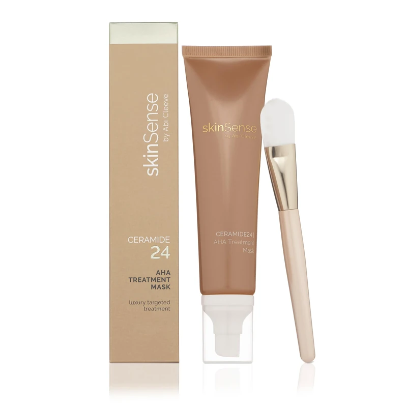 SkinSense Ceramide24 AHA Treatment Mask, Gentle Exfoliating Face Mask, Lactic Acid Face Treatment, Dead Skin Removal for Face, Luxury Treatment, Ceramides