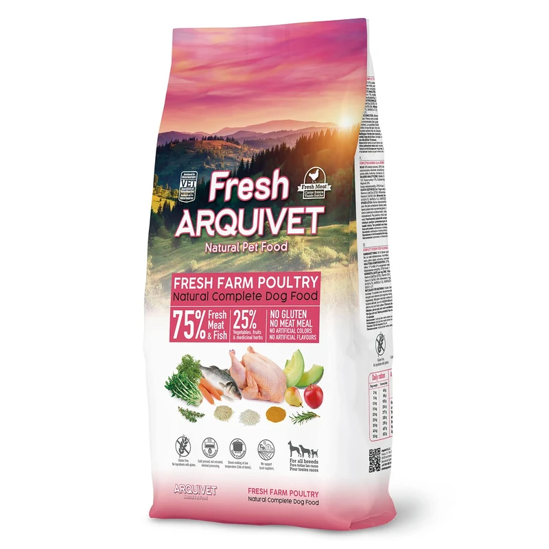 Arquivet - Fresh Farm Poultry - 10 Kg - Complete semi-moist food for Adult dogs