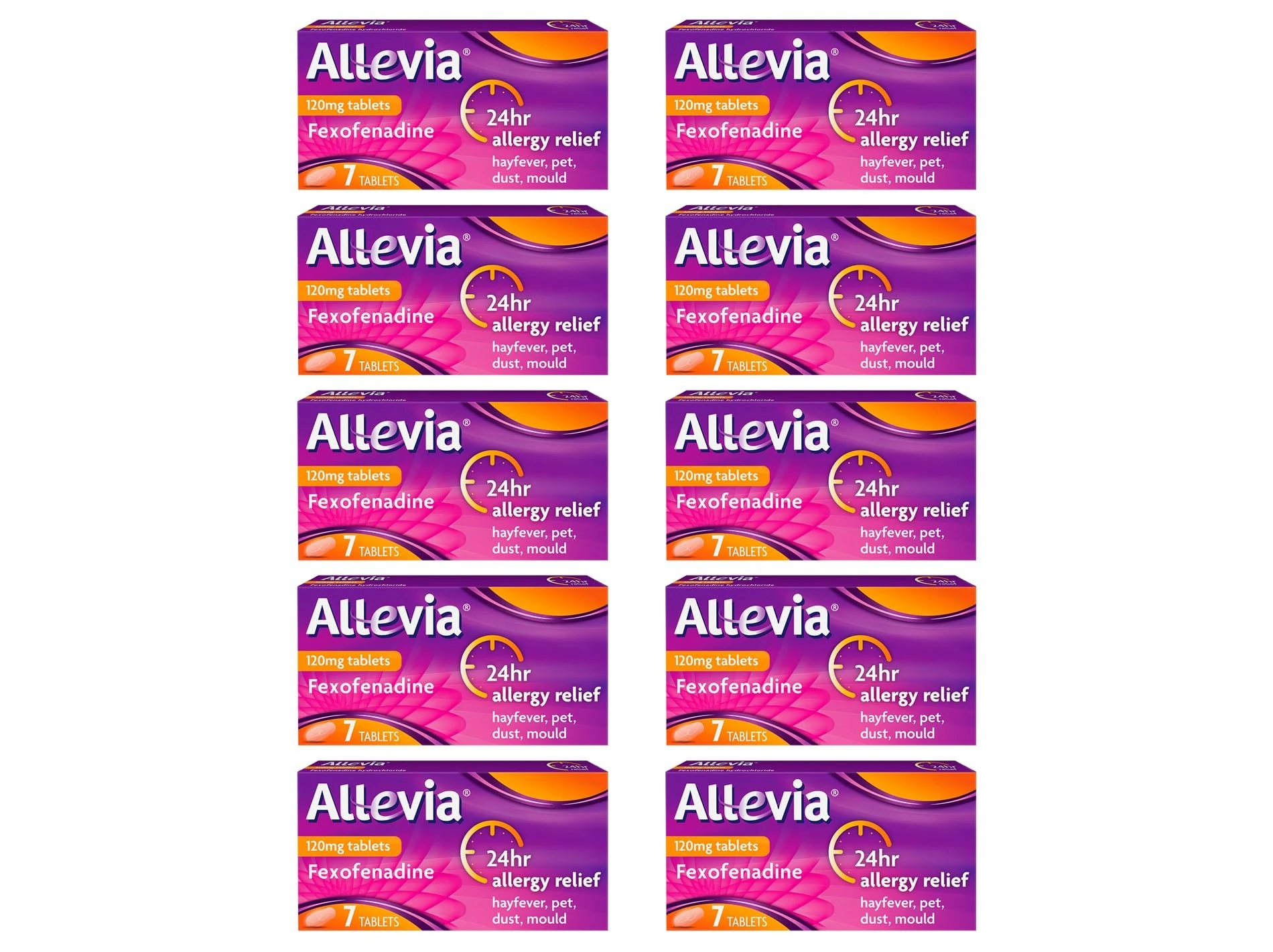Allevia Allergy Tablets | 70 Tablets | 120mg Fexofenadine | 24hr Relief Acts within 1 Hour | Non-drowsy in Most People | Relieves Hayfever, Pet, Dust and Mould Allergies
