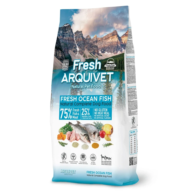 Arquivet - Fresh Ocean Fish - 10 Kg - Complete semi-moist food for Adult dogs