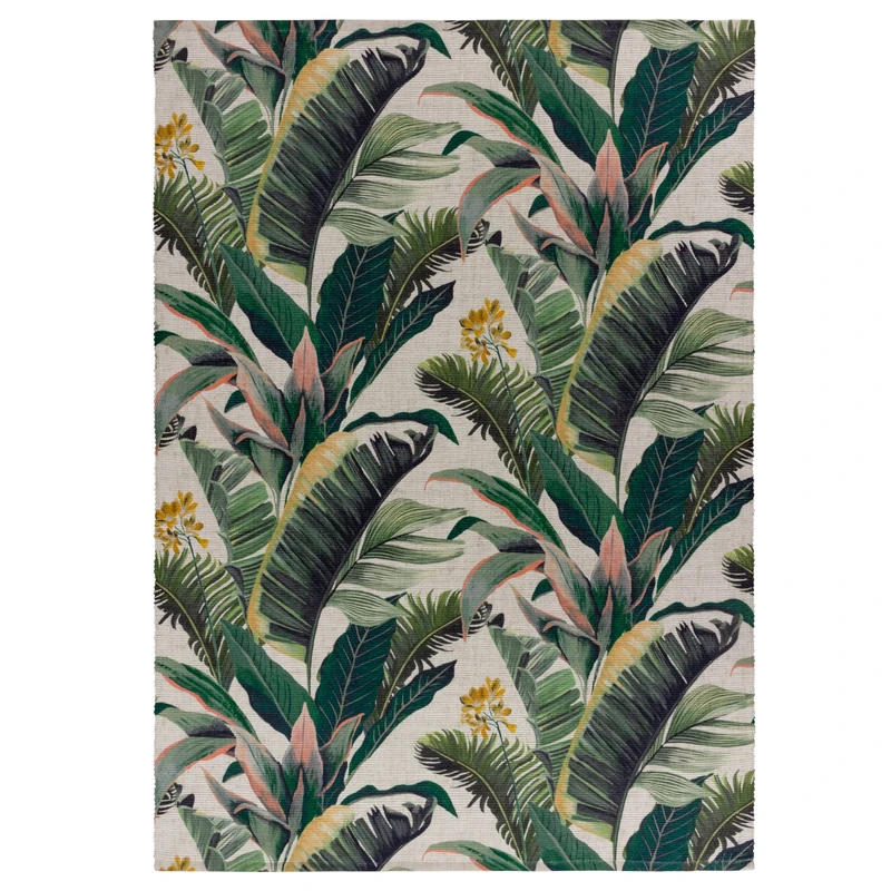Wylder Tropics Hawaii Outdoor Rug – Tropical Leaf Design (Green – 120 x 170cm)