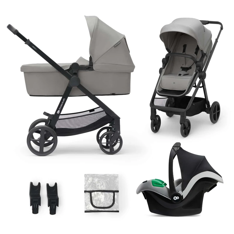 Kinderkraft Newly 3-in-1 Travel System - Lightweight Grey Pram