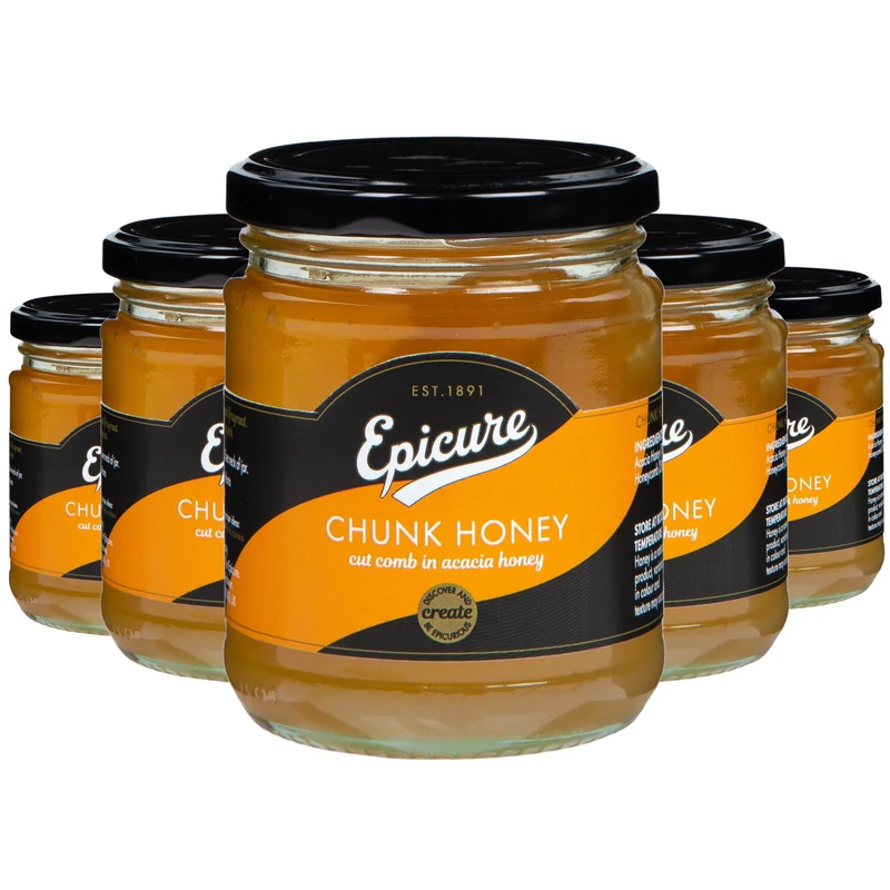 Epicure Chunk Honey Cut Comb Acacia Honey 340 g (Pack of 6)