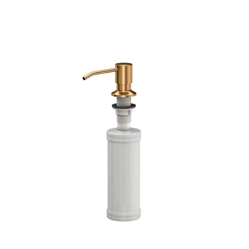 QUADRON | Soap dispenser | Dish liquid container | 350 ml | sink assembly | (PVD GO) - Image 1