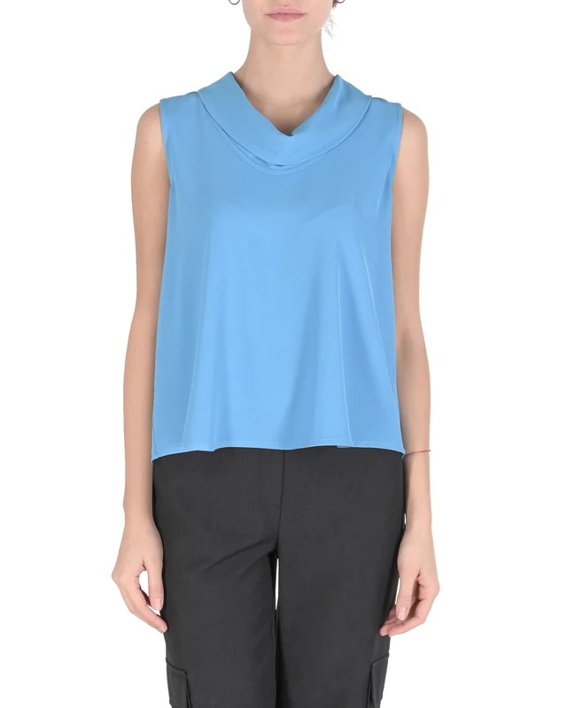 19V69 ITALIA Women's Top Mod Sky Blue Tess. Flash, XS