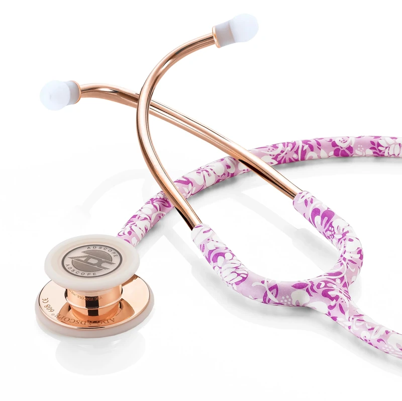 ADC Adscope 608, Stethoscope, Hibiscus & Rose Gold, Limited Edition