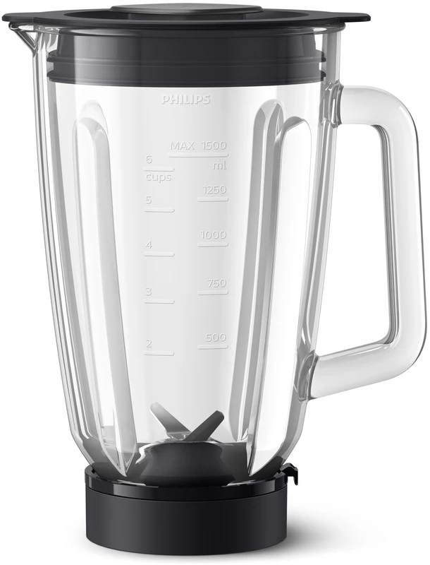 Philips Domestic Appliances Blender Bowl, 1.5 Litre Glass Bowl, ProBlend Technology, Dishwasher Safe, Clear (HR0721/00)