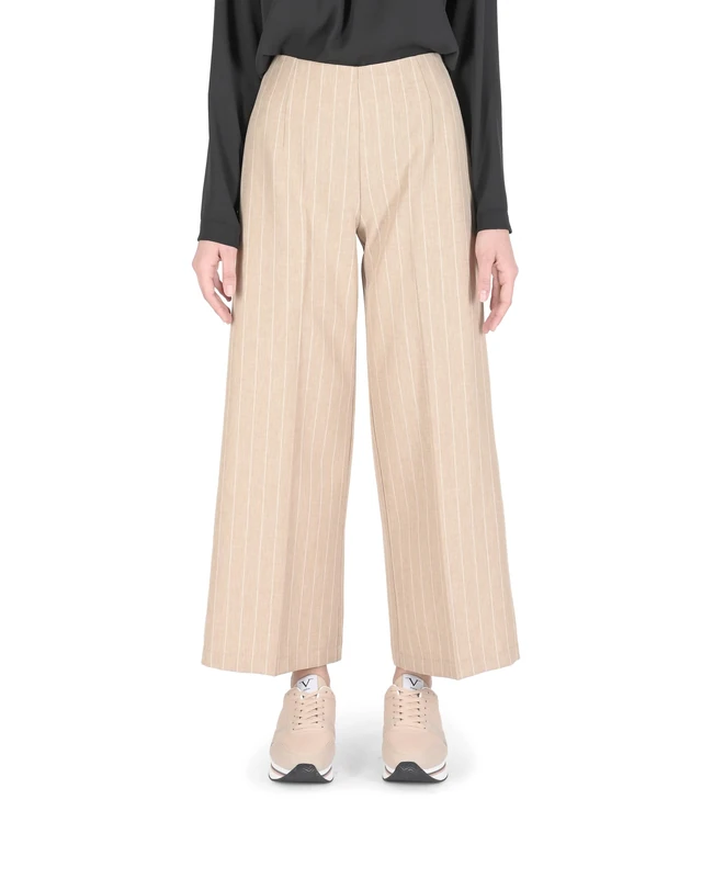 19V69 ITALIA Women's Doha Trousers Grey/White Tess Zaf Chalk, L