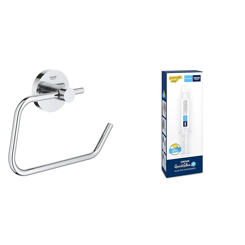 GROHE Start Toilet Roll Holder QuickGlue A1 - Chrome 44mm