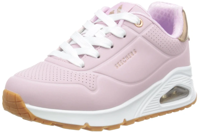 Skechers Girl's Uno Gen1 Shimmer Away Sneakers, Pink Synthetic/Trim, 10.5 UK Child