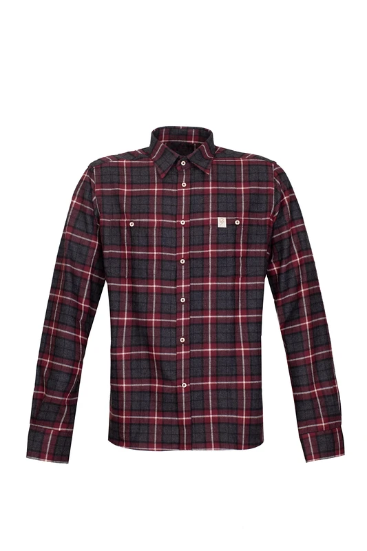 Rock Experience RE.CANAZEI Man T-Shirt, Check Pomegranate+Ebony, S
