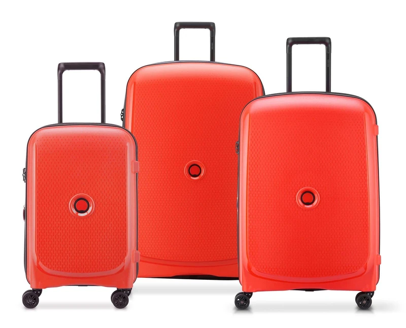 DELSEY Paris Belmont Plus Hard Suitcase Set - 3 Piece Red