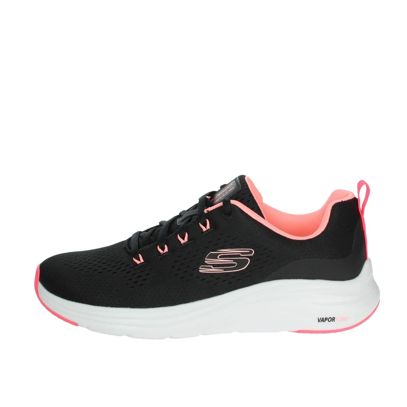Skechers Women's Vapor Foam Fresh Trend Sneaker, Black Mesh/Pink Trim, 2 UK