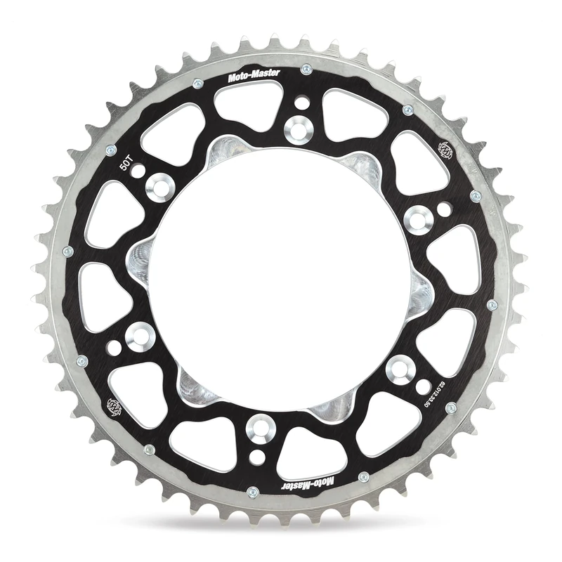 Moto Master Motorcycle Crown Offroad Fusion Series 520-50T in Hardened Steel and Aluminum Alloy