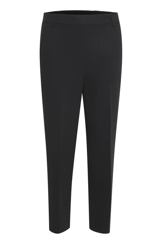 Kaffe Women's Women's Trousers Cropped Length Elastic Waist Regular Fit Pockets Pants, Black Deep, - Image 1