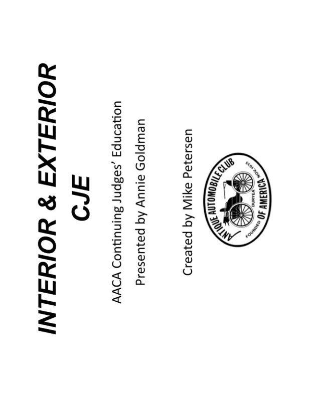 AACA CJE - Interior & Exterior