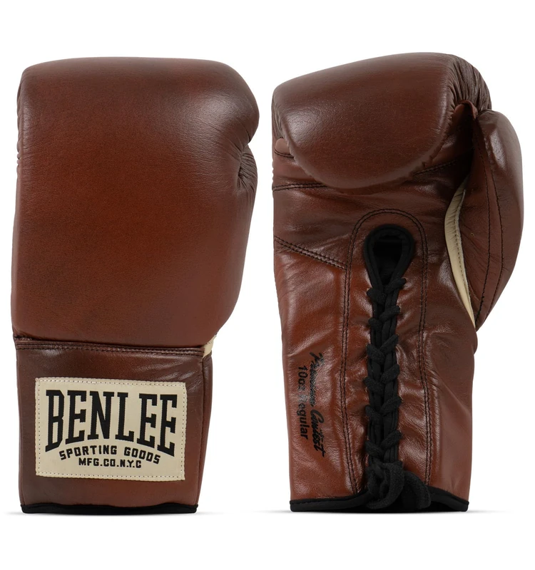 BENLEE Premium Contest Leather Boxing Gloves Brown/Black/Beige 10 oz L