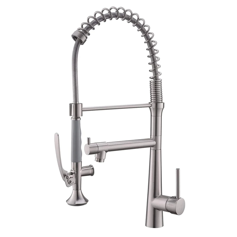Kitchen Faucet with Pull Down Sprayer,AIMADI Commercial Stainless Steel Kitchen Sink Faucets with Sprayer,Brushed Nickel
