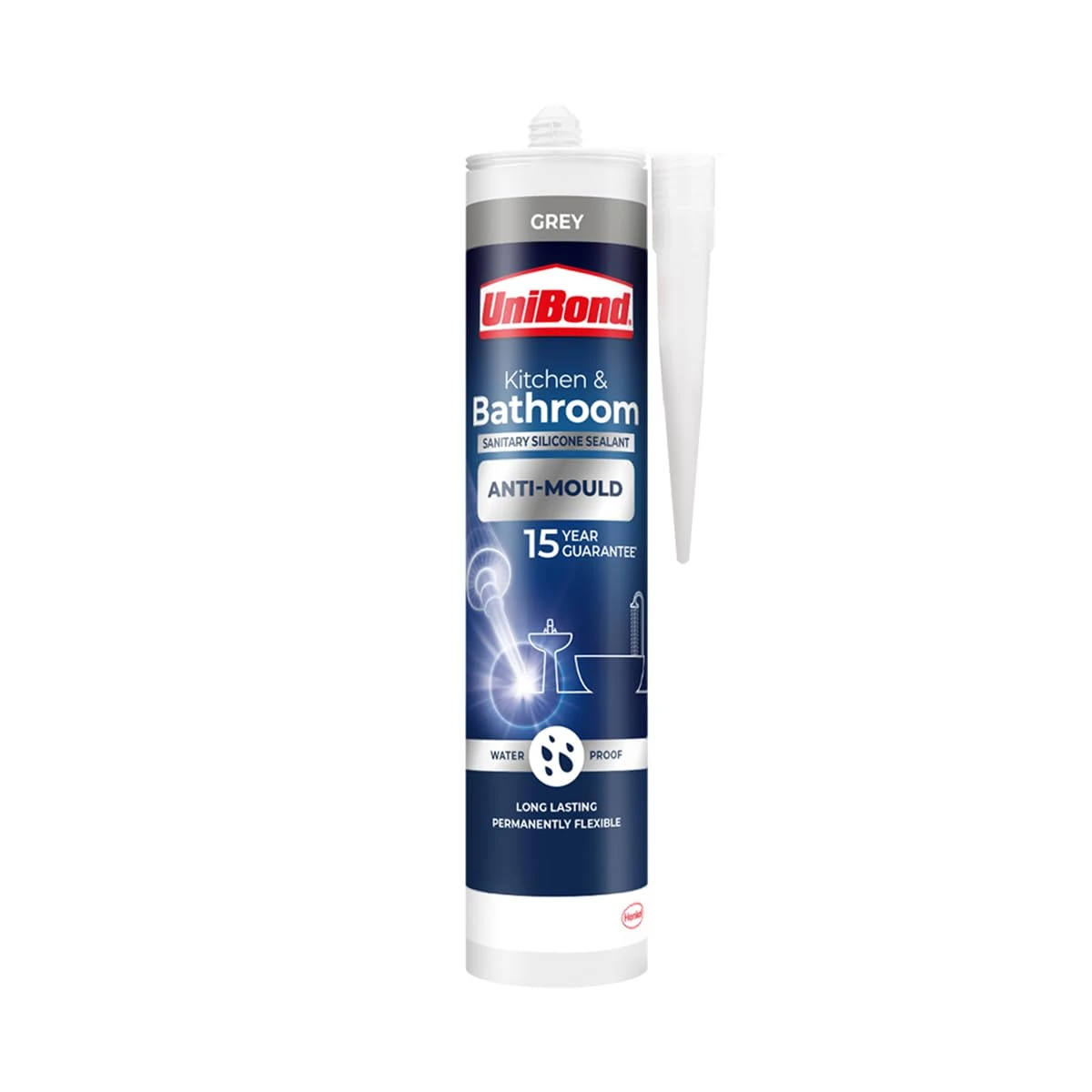 Unibond Kitchen & Bathroom Anti-Mould Cartridge Concrete Grey - 274g
