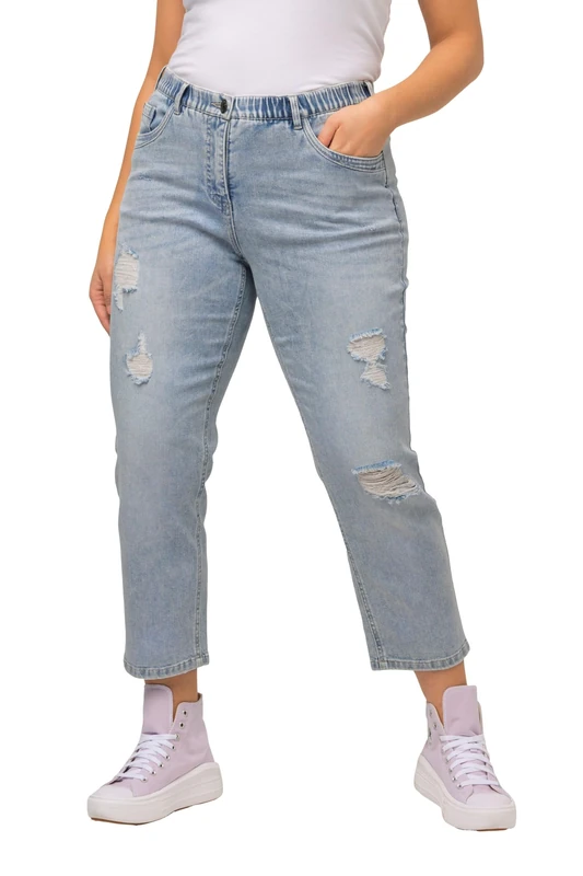 Ulla Popken Women's 7/8-Boyfriend-Jeans Jeans, Light Blue, 26