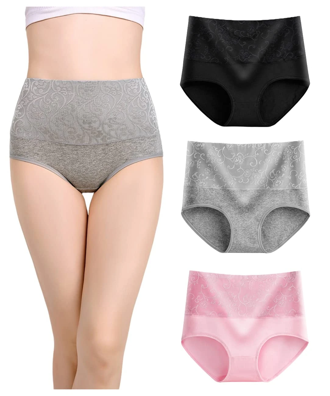 marysgift Cotton Thongs for Women Maxi Briefs High Waisted Stretch Knickers C-Section Recovery Underpants Breathable Panties (AJ4,2XL UK 14 16)