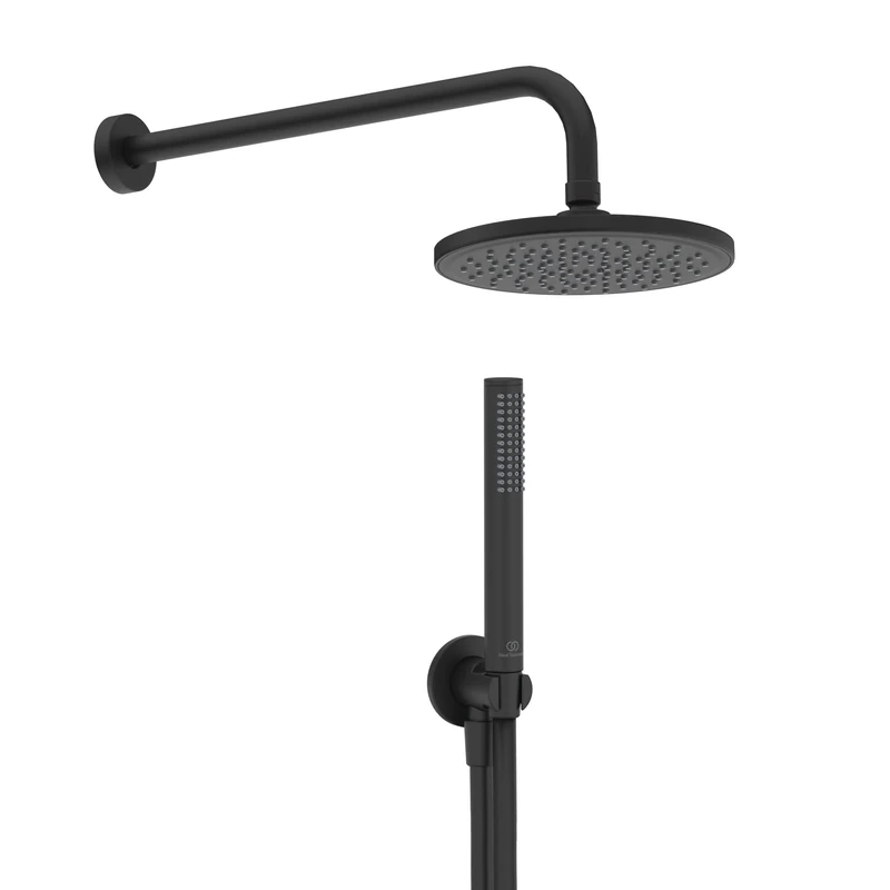 Ideal Standard - Idealrain, Shower Light kit, Mini Round Shower Components Set, Black Silk