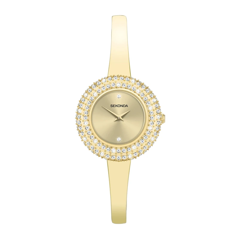 Sekonda Radiance Ladies 30mm Quartz Watch in Champagne with Analogue Display, and Gold Brass Strap 40588