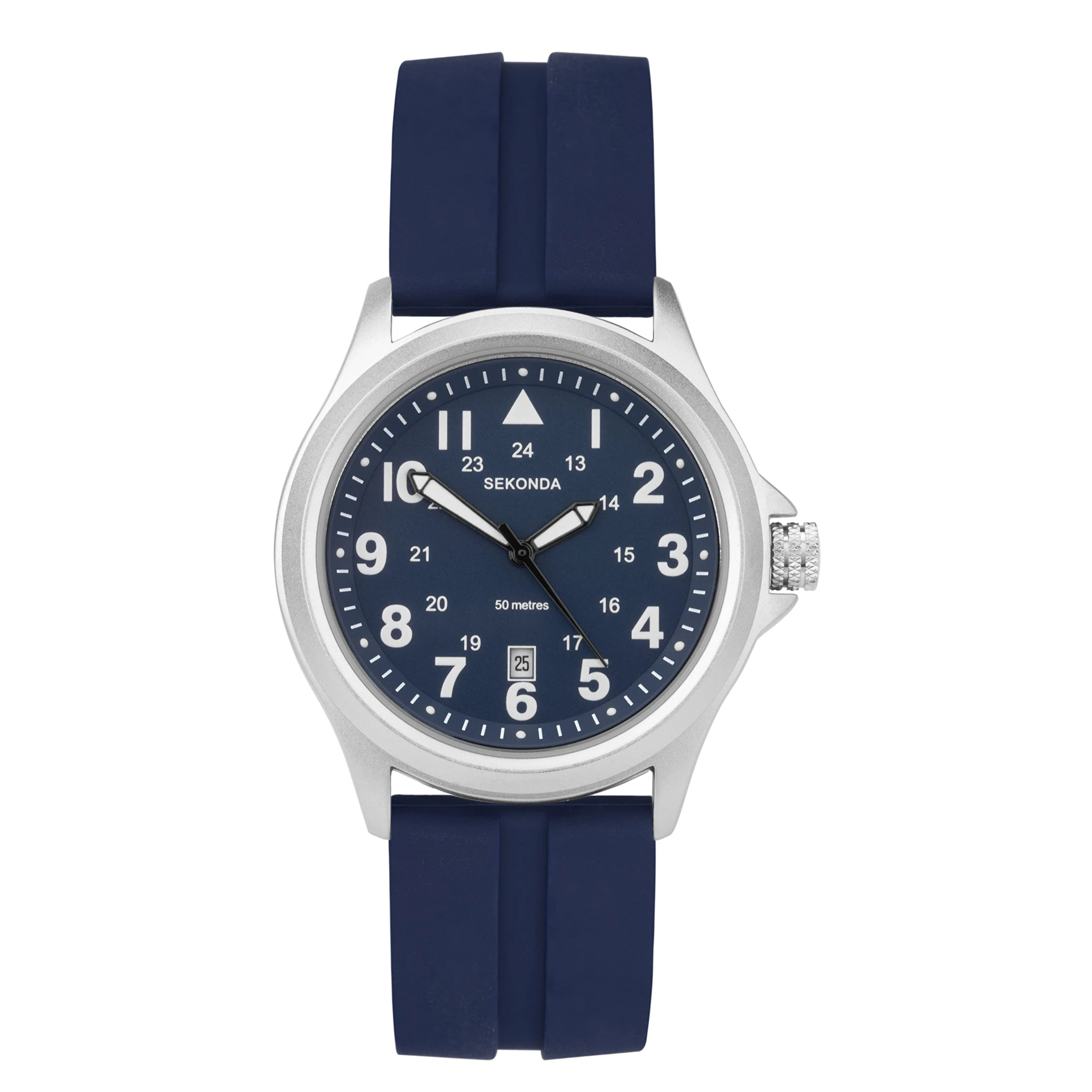 Sekonda Altitude Mens 43mm Quartz Watch in Blue with Analogue Date Display, and Blue Rubber Strap 30137