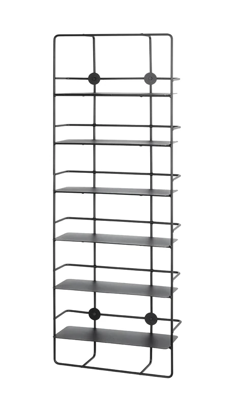 HAKU Möbel Wall Rack Black, Metal - Size: W 37 cm X H 103 cm X D 14 cm, Style: Modern
