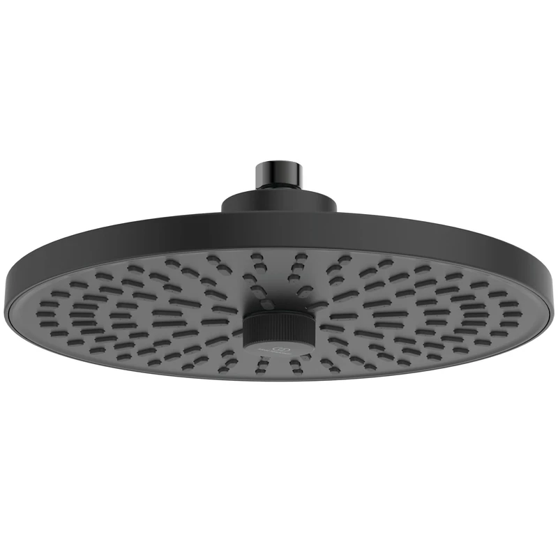 Ideal Standard Idealrain Alu+ Shower Kit, with Two Jet Types Selectable via Rotary Switch, Water-Saving Rain Shower with EasyClean Nozzles - Matt Black (260x91x260mm)