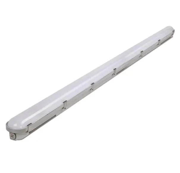Bright Source 6ft 57w Integrated LED Emergency Twin Non-Corrosive, 6840lm, 3CCT Switchable 3000K 4000K 6000K, Replaces 2 x 70w Fluorescent, Polycarbonate & Steel, Easy Installation