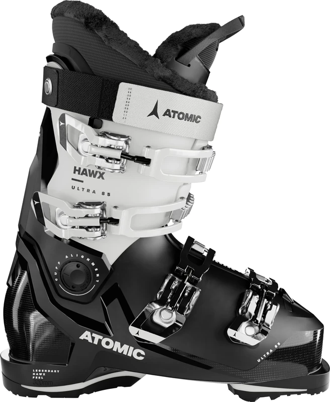 ATOMIC Hawx Ultra 85 W GW Ski Boots - Size 22/22.5 - Women's Ski Boots in Black/White - Boots with 3D Ankle & Heel for Anatomical Fit - Slim Ski Boots with 98 mm Fit