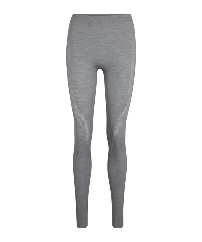 FALKE Men's Wool-Tech Long M Ti Functional Yarn Quick Dry 1 Piece Base Layer Bottom, Grey Grey-Heather 3757, L