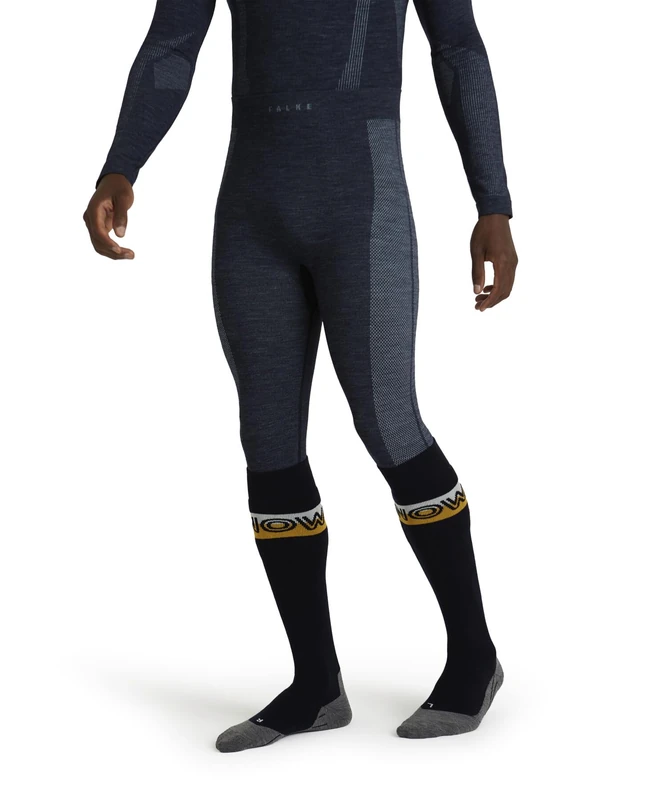 FALKE Men's Wool-Tech Trend 3/4 M TI Functional Yarn Quick Dry 1 Piece Base Layer Bottom, Blue (Space Blue 6116), S
