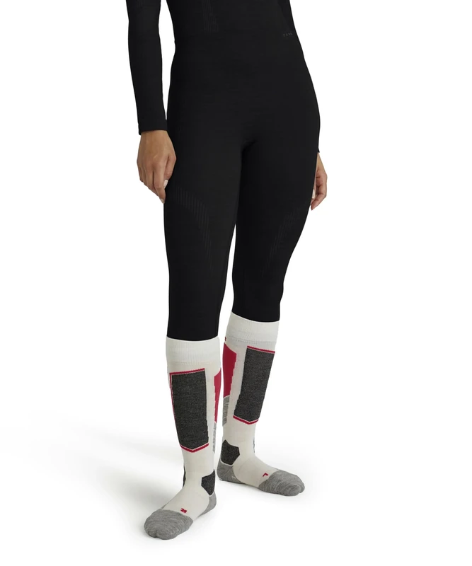 FALKE Women's Wool-Tech 3/4 W Ti Functional Yarn Quick Dry 1 Piece Base Layer Bottom, Black 3000, L