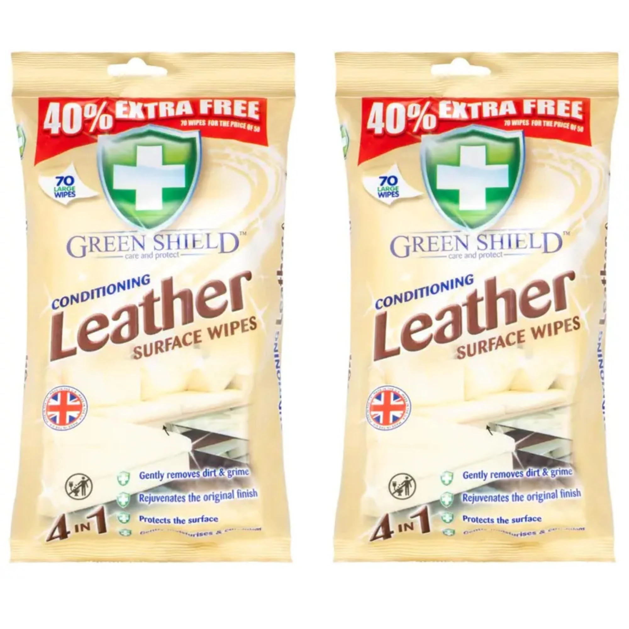 FERRIS | Large Conditioned 4-in-1 Leather Surface Wipes | Fresh Scented Leather Wipes Removes Dirt with Protecting the Surface | Multi-purpose Use Gives Surfaces an Original Finish [Pack of 140]