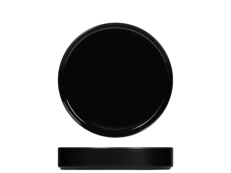 H&H Norway Set of 6 Porcelain Soup Plates, Black, 19.5 cm