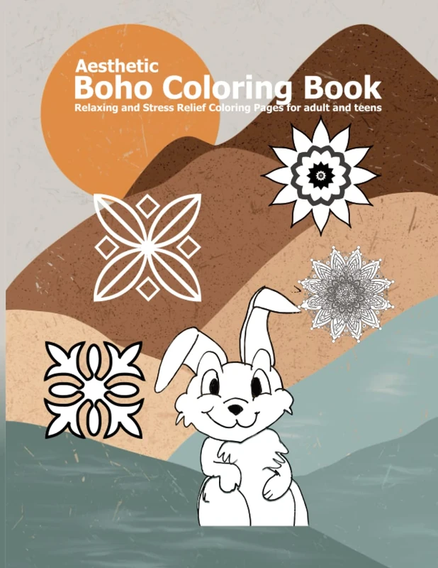 Aesthetic Boho Coloring Book: Over 50 Relaxing and Stress relief designs and Patterns on coloring pages for adult and teens