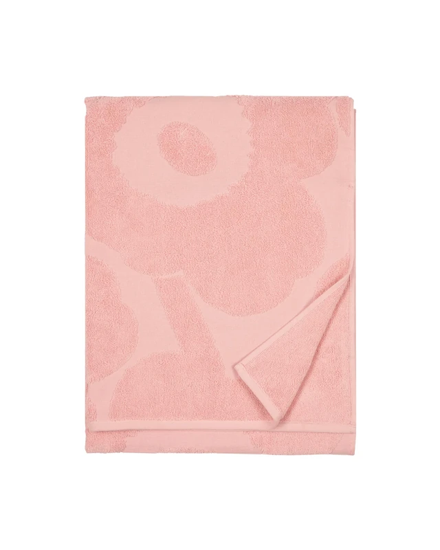 Marimekko Unikko Terry Cotton Bath Towel (Pink) – Floral Patterned Bath Towels – 59 in x 28 in