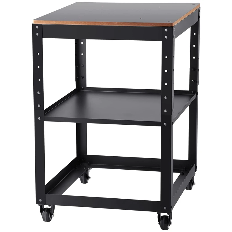 VEVOR Planer Stand, 100 lbs/ 45 kg Heavy Loads, Three-Gear Height Adjustable Thickness Planer Table,with 4 Stable Casters & Storage Space, for Most planers, saws, Bench-top Machines, Power Tools