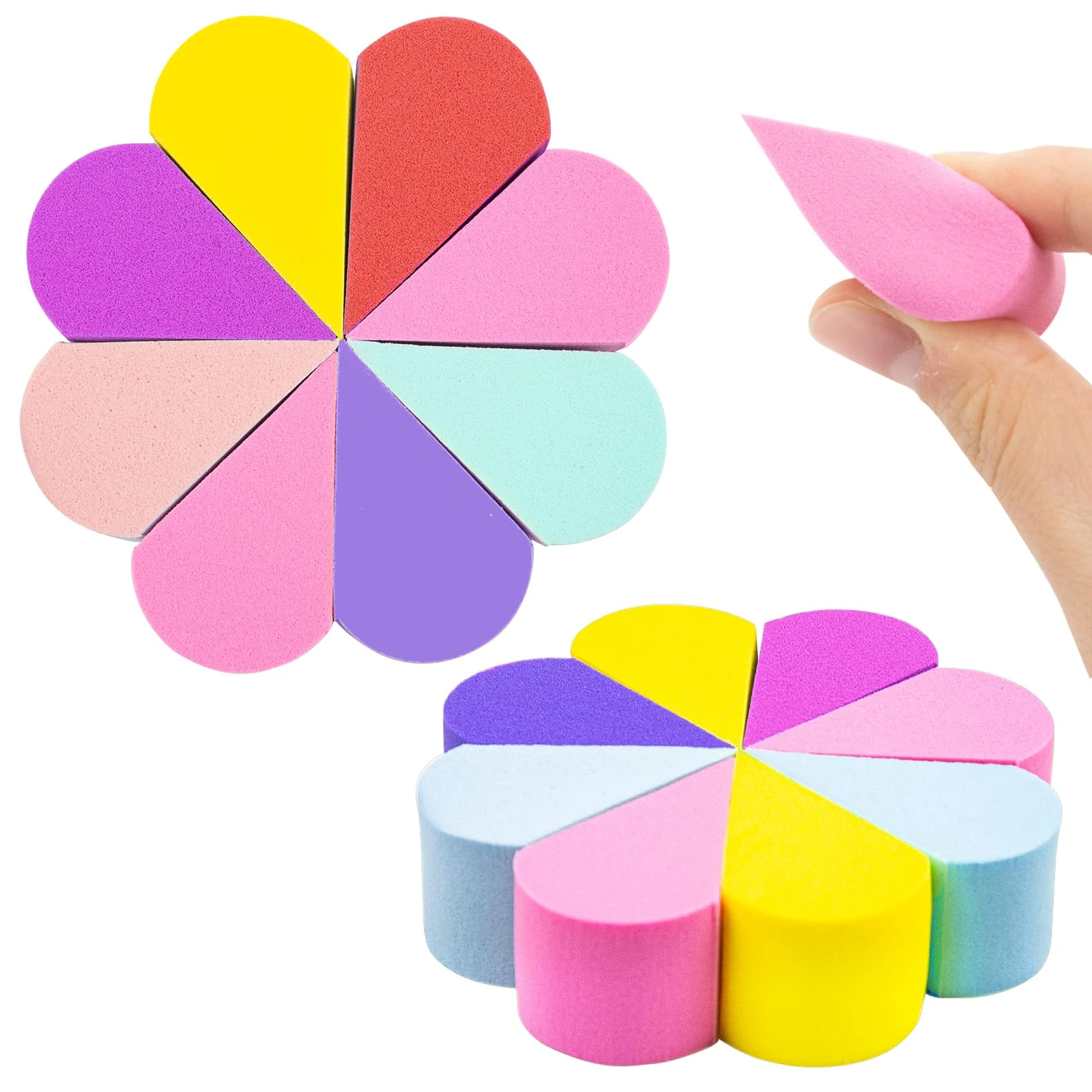 16Pcs Makeup Sponge Face Paint Sponges Reusable Soft Petal Shape Foundation Sponge Beauty Blenders for Cream Concealer Makeup & face sponges cleansing