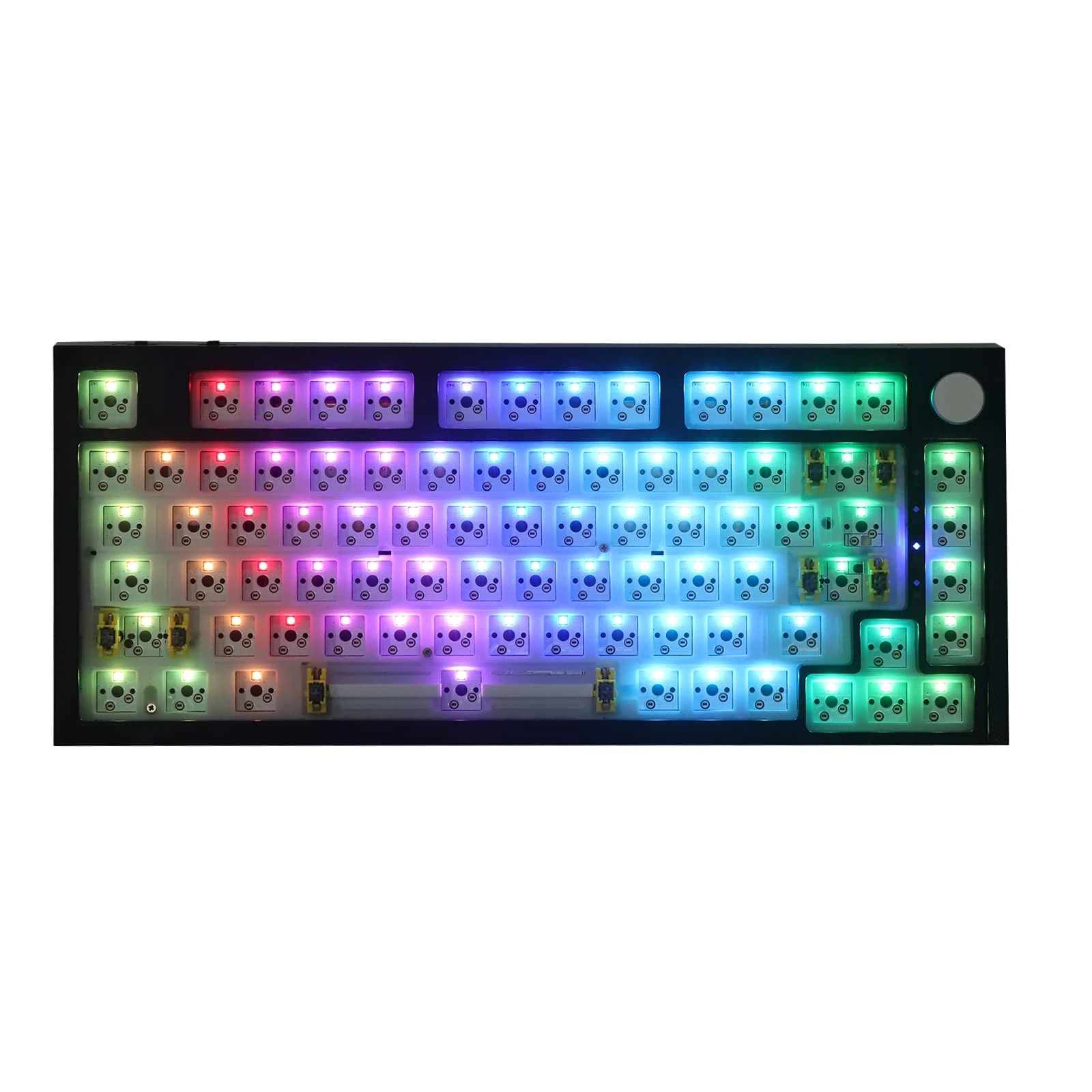 EPOMAKER RECCAZR KW75 75% Hot Swappable Gasket NKRO Mechanical Keyboard Kit, Triple Mode Gaming Keyboard with Silicone Foam, 4000mAh Battery, Knob Control, Programmable RGB Lighting (Black)